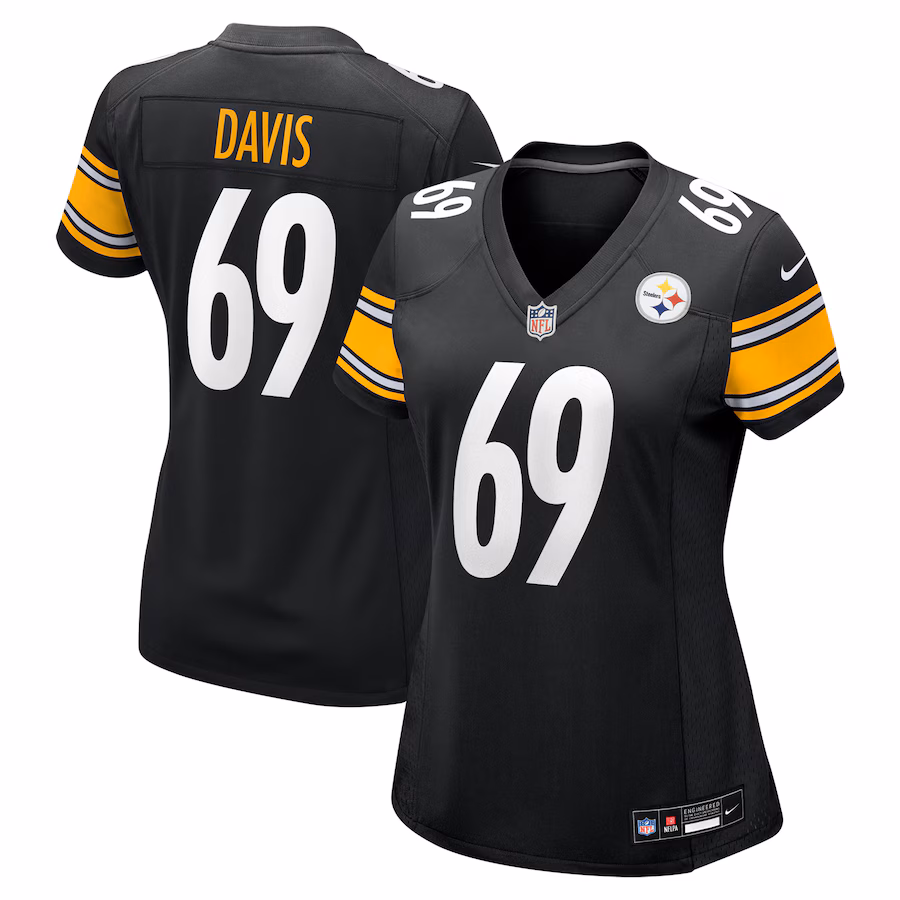 Women's Pittsburgh Steelers Domenique Davis Nike Black Game Jersey - Puhuasuan