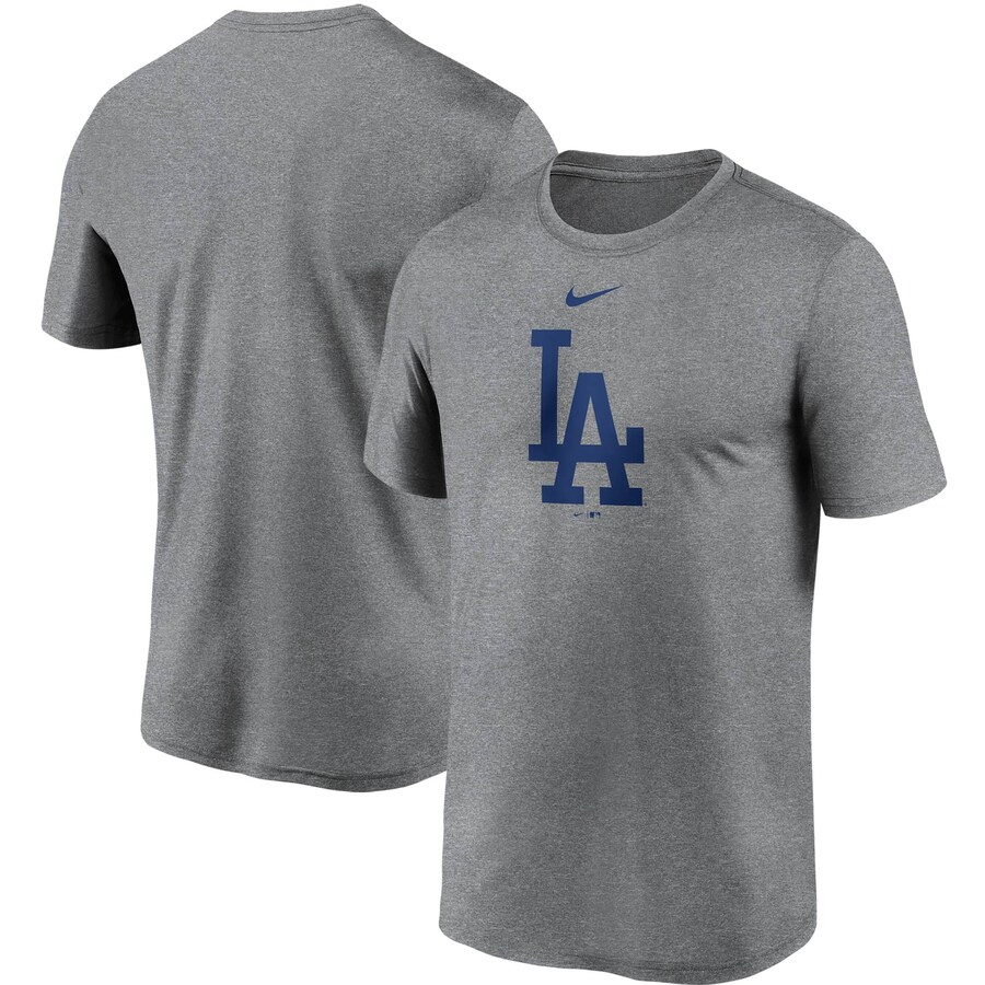 Men's Los Angeles Dodgers Nike Gray Large Logo Legend Performance T-Shirt - Puhuasuan