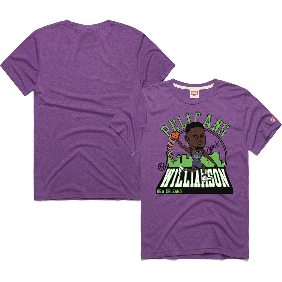 Unisex New Orleans Pelicans Zion Williamson Homage Purple 2024/25 City Edition Caricature Tri-Blend T-Shirt - Puhuasuan