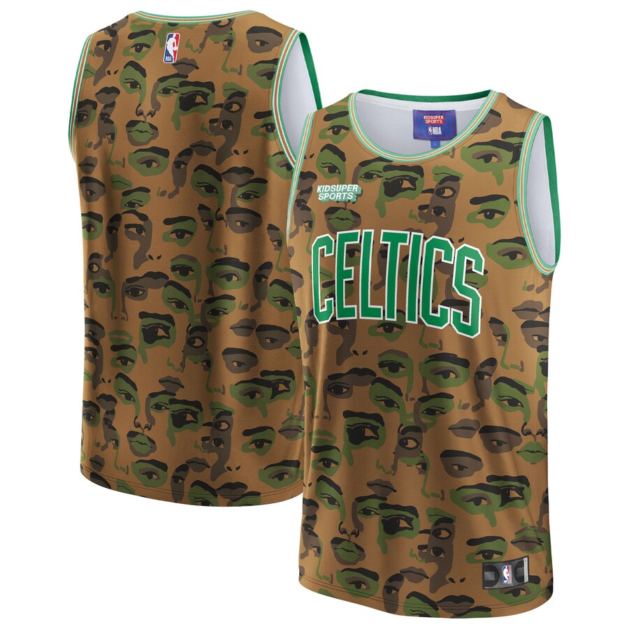 Unisex Boston Celtics NBA & KidSuper Studios by Fanatics Brown Hometown Jersey - Puhuasuan