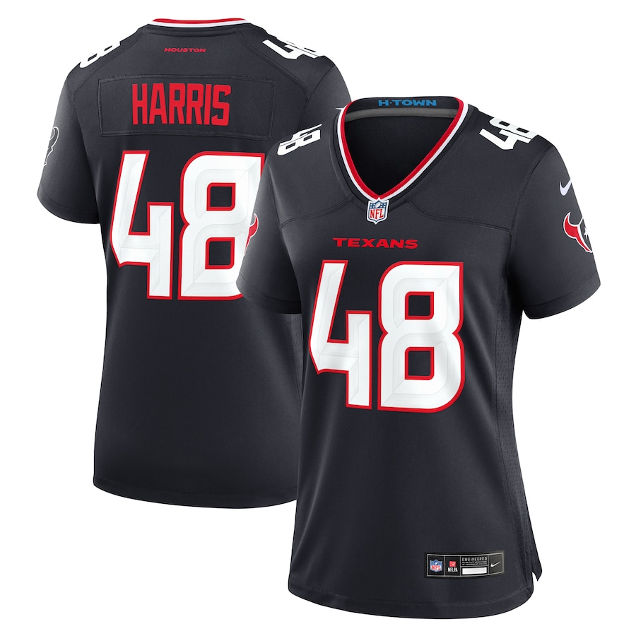 Women's Houston Texans Christian Harris Nike Navy Team Game Jersey - Puhuasuan