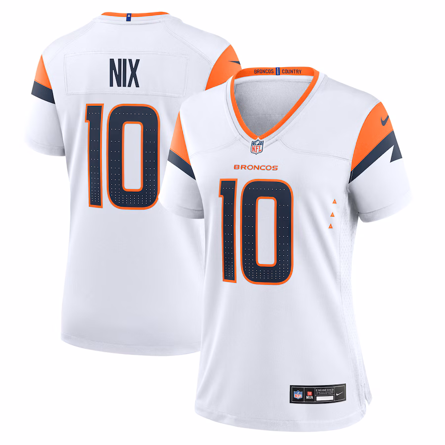 Women's Denver Broncos Bo Nix Nike  White Game Jersey - Puhuasuan