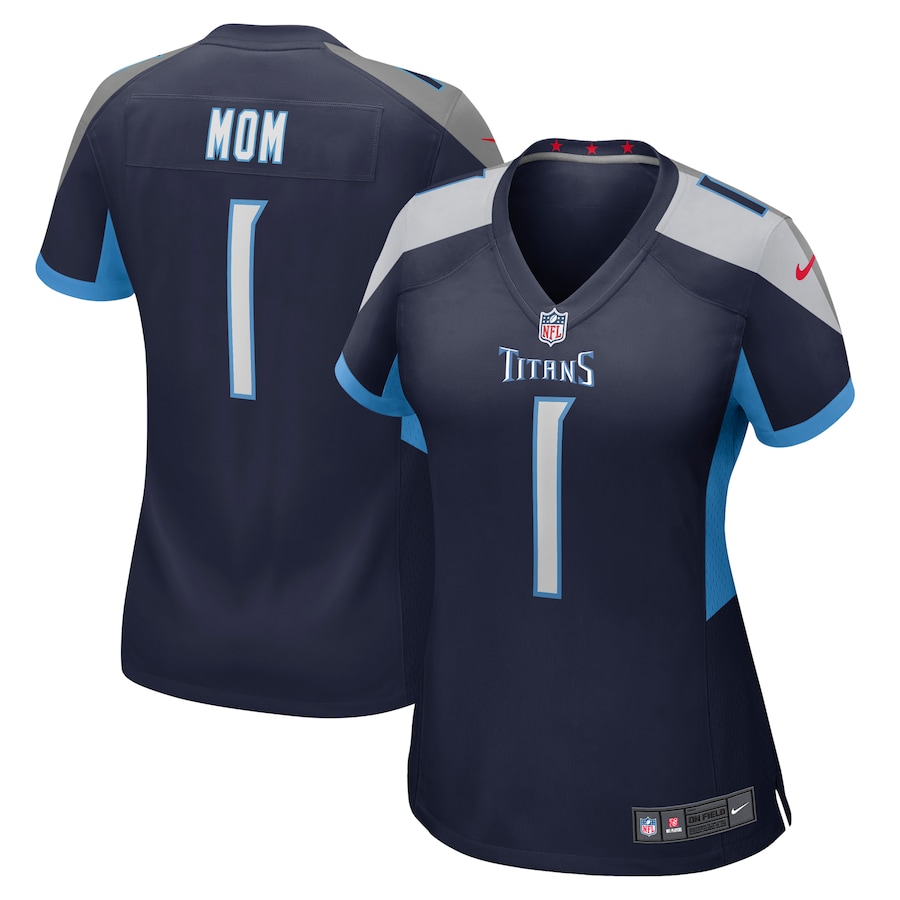 Women's Tennessee Titans Number 1 Mom Nike Navy Game Jersey - Puhuasuan