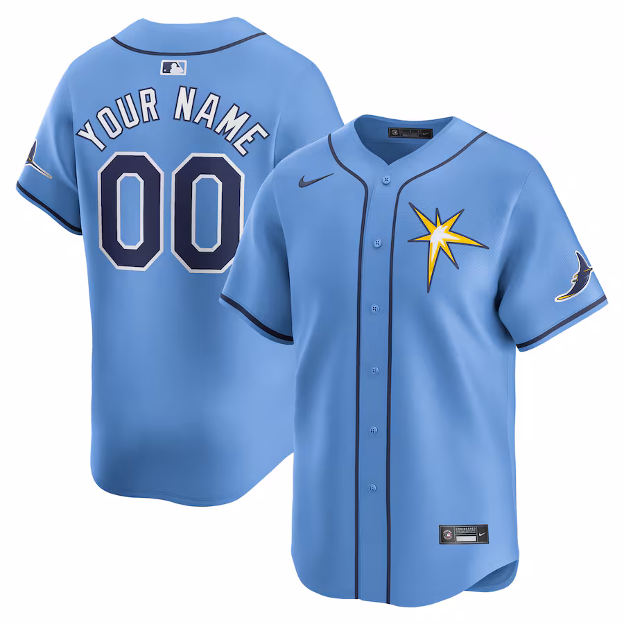 Men's Tampa Bay Rays  Nike Light Blue  Alternate Limited Custom Jersey - Puhuasuan