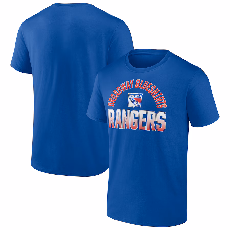 Men's New York Rangers Fanatics Blue Open Net T-Shirt - Puhuasuan