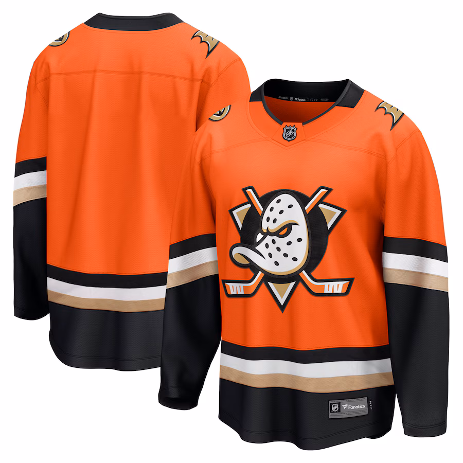 Men's Anaheim Ducks Fanatics Orange Home Breakaway Jersey - Puhuasuan