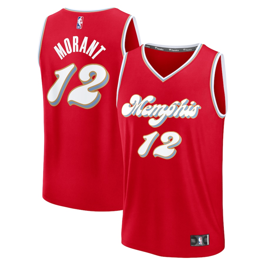 Men's Memphis Grizzlies Ja Morant Fanatics Red 2024/25 Fast Break Player Jersey - City Edition - Puhuasuan