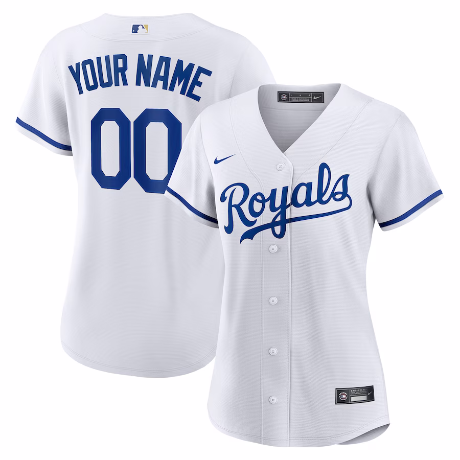 Women's Kansas City Royals Nike White Replica Custom Jersey - Puhuasuan