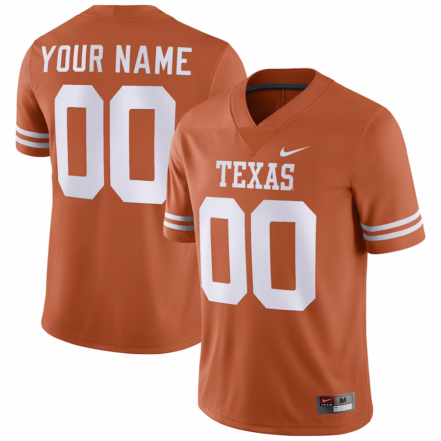 Texas Longhorns Nike Football Custom Game Jersey - Texas Orange - Puhuasuan