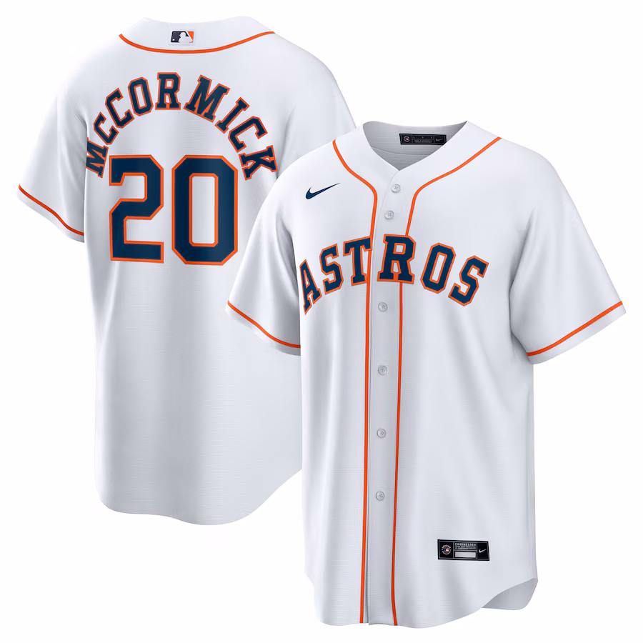 Men's Houston Astros Chas McCormick Nike White Home Replica Player Jersey - Puhuasuan