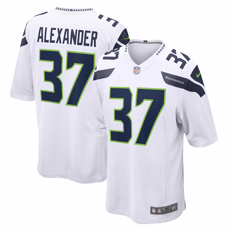 Men's Seattle Seahawks Shaun Alexander Nike White Retired Player Game Jersey - Puhuasuan
