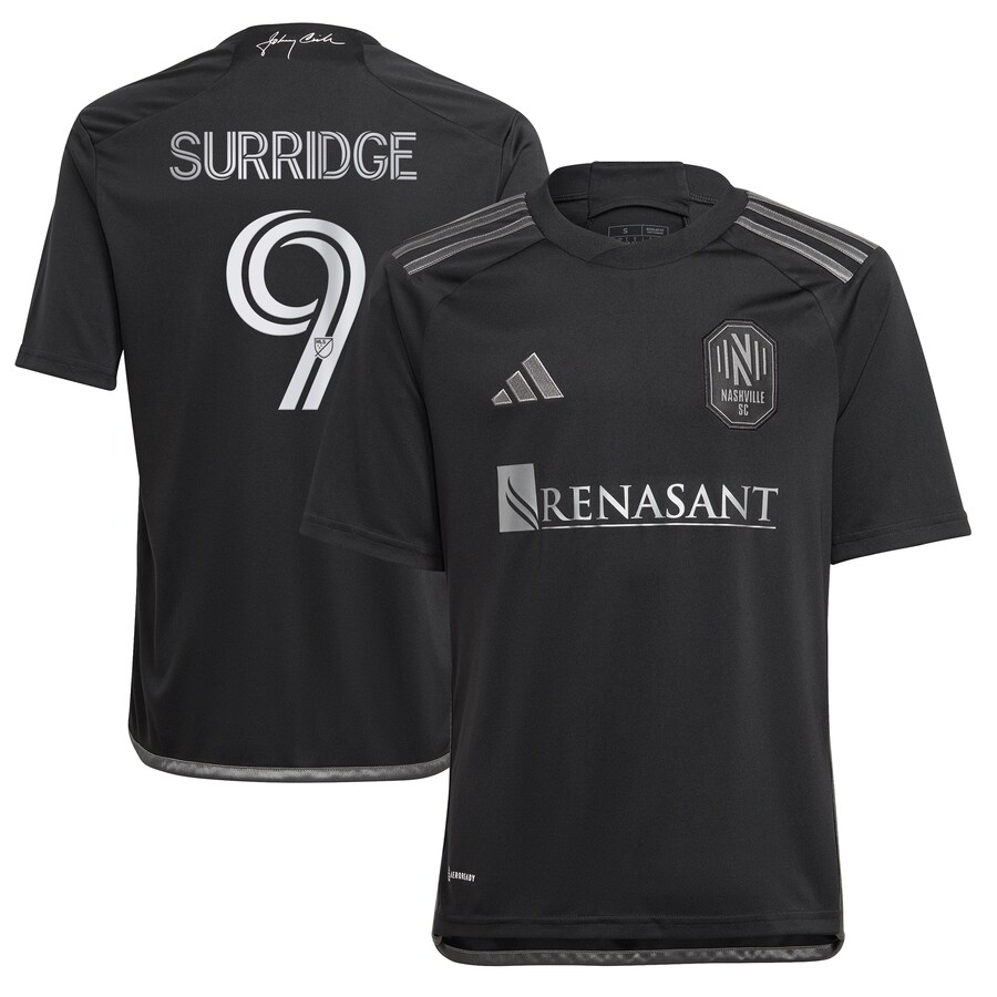 Youth Nashville SC Sam Surridge adidas Black 2023 Man In Black Kit Replica Player Jersey - Puhuasuan