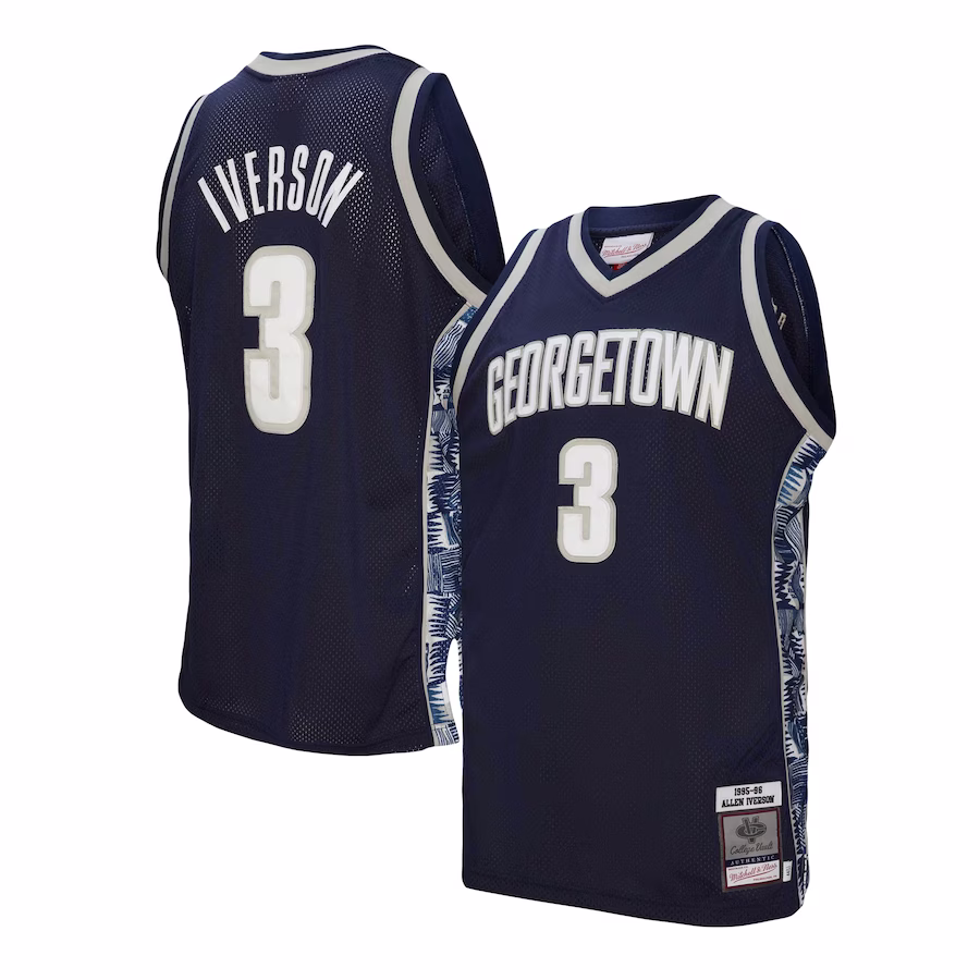 Allen Iverson Georgetown Hoyas Mitchell & Ness 1995/96 Authentic Jersey - Navy - Puhuasuan