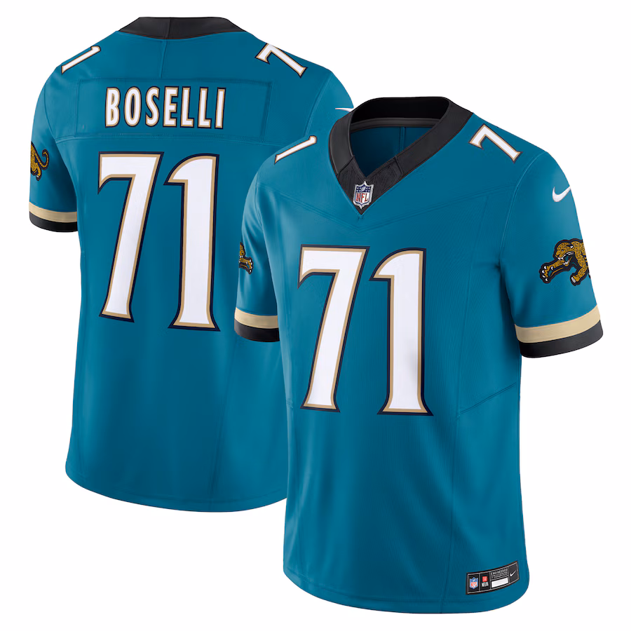 Men's Jacksonville Jaguars Tony Boselli Nike Teal Prowler Throwback Vapor F.U.S.E. Limited Retired Player Jersey - Puhuasuan