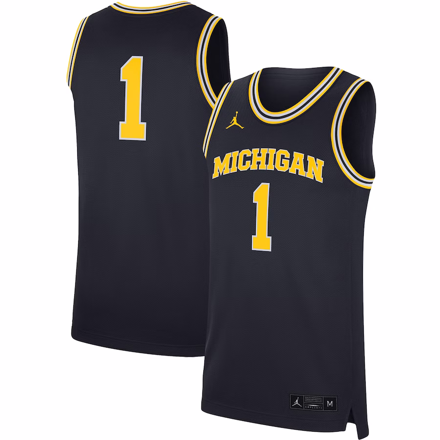 #1 Michigan Wolverines Jordan Brand Replica Jersey - Navy - Puhuasuan