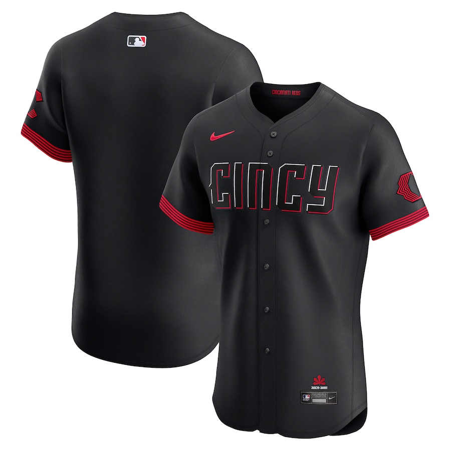 Men's Cincinnati Reds  Nike Black City Connect Elite Jersey - Puhuasuan