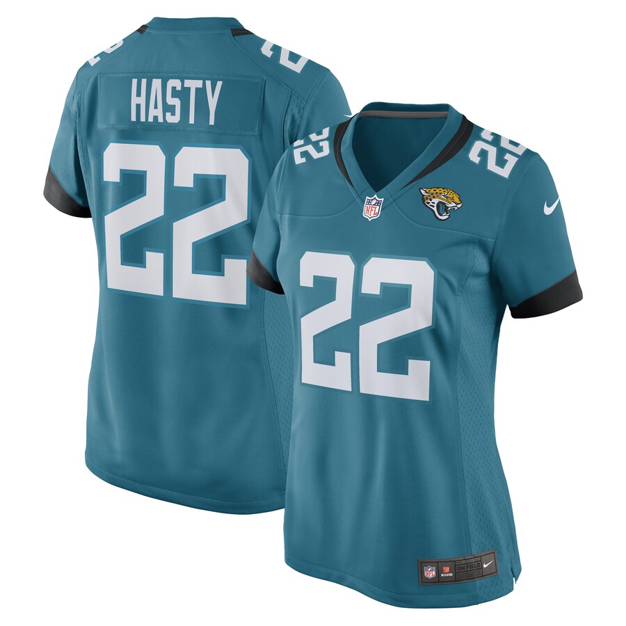 Women's Jacksonville Jaguars Jamycal Hasty Nike Teal Game Player Jersey - Puhuasuan