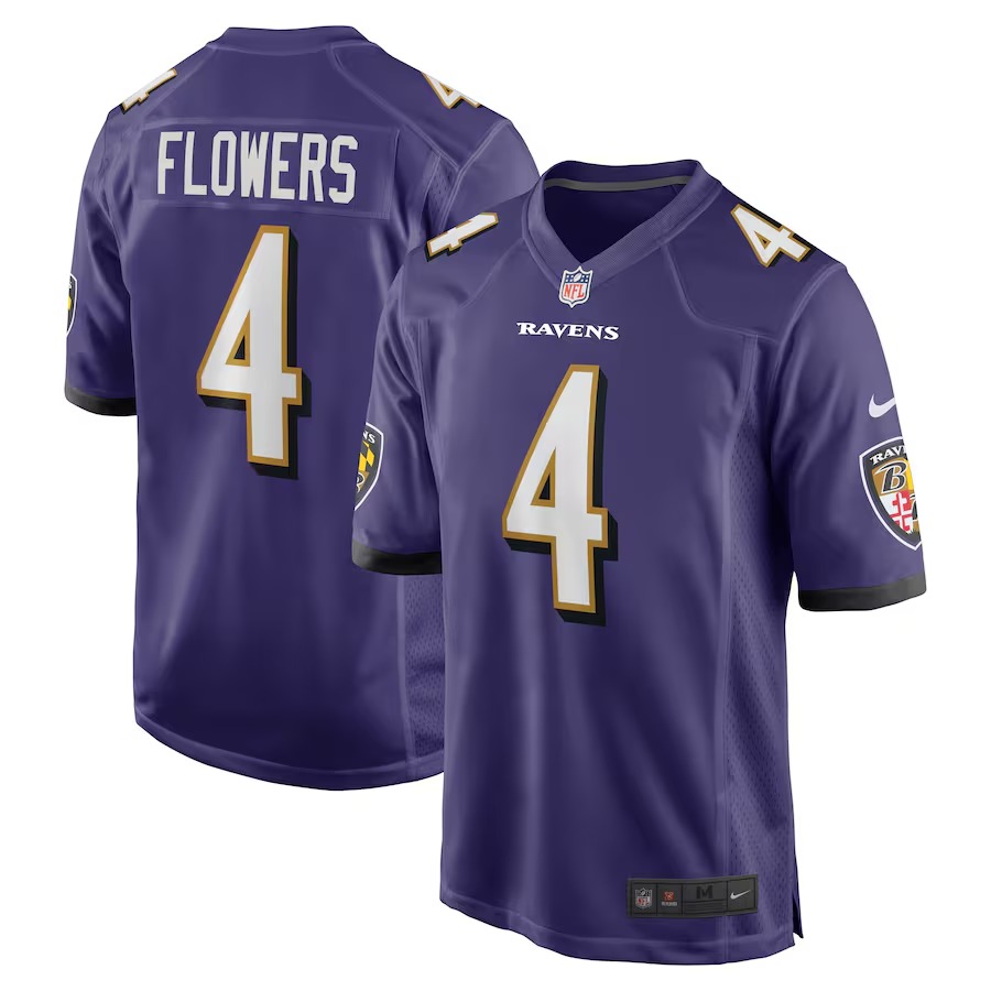 Men's Baltimore Ravens Zay Flowers Nike Purple Game Jersey - Puhuasuan