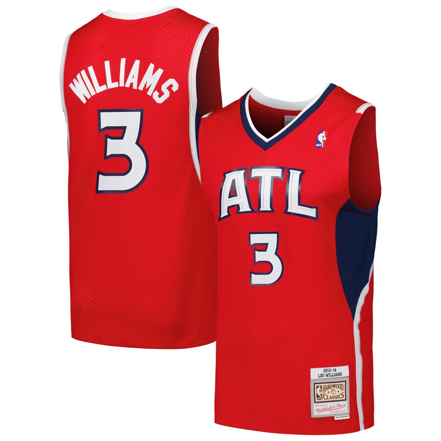 Men's Atlanta Hawks Lou Williams Mitchell & Ness Red 2001/02 Hardwood Classics Swingman Jersey - Puhuasuan