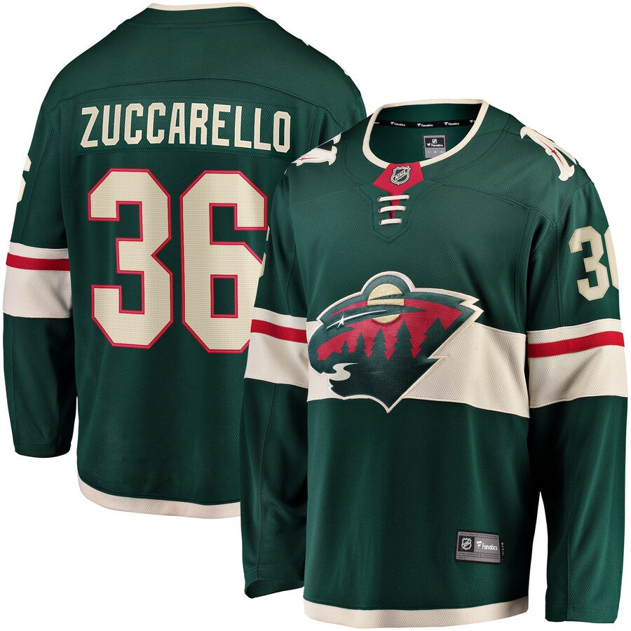 Men's Minnesota Wild Mats Zuccarello Fanatics Branded Green Team Color Breakaway Player Jersey - Puhuasuan