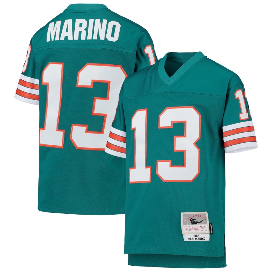 Youth Miami Dolphins Dan Marino Mitchell & Ness Aqua 1984 Legacy Retired Player Jersey - Puhuasuan