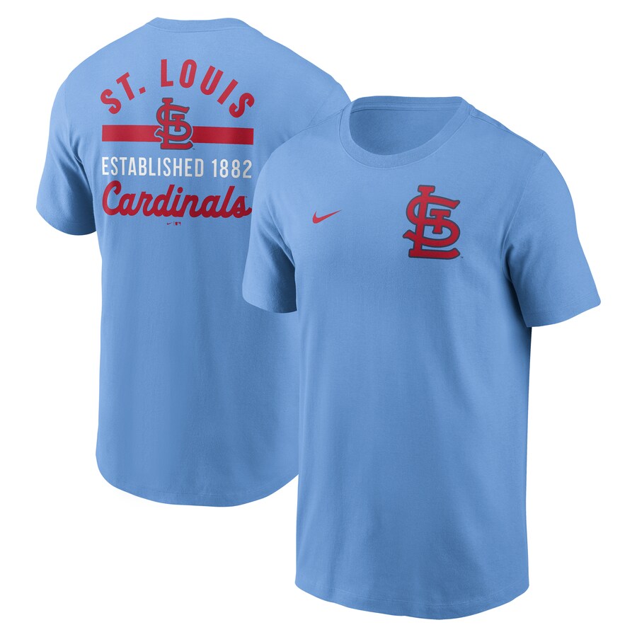 Men's St. Louis Cardinals Nike Light Blue 2-Hit T-Shirt - Puhuasuan