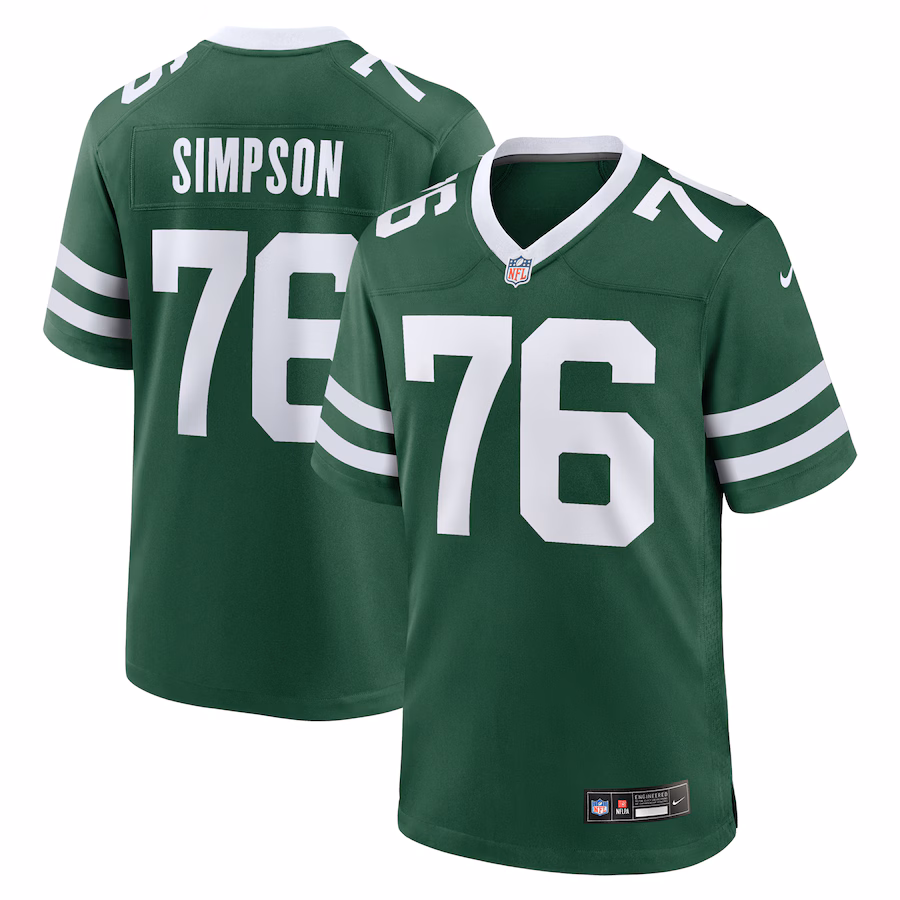Men's New York Jets John Simpson Nike Legacy Green Game Jersey - Puhuasuan