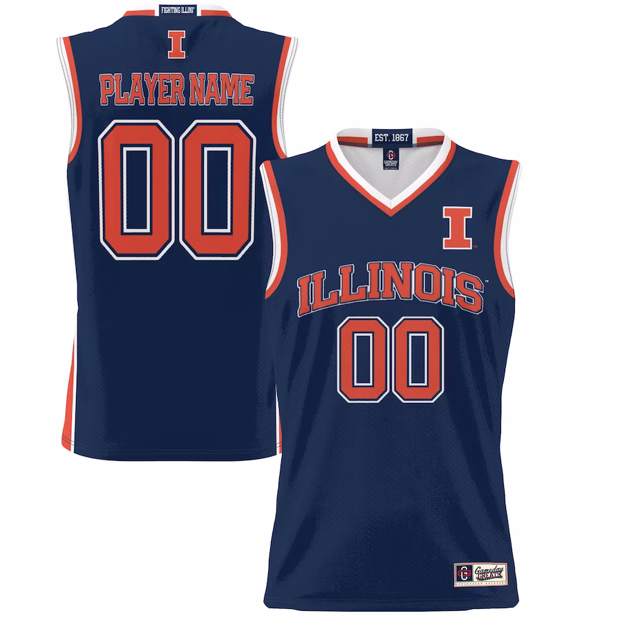 Illinois Fighting Illini GameDay Greats Unisex  Lightweight NIL Pick-A-Player Basketball Jersey - Navy - Puhuasuan