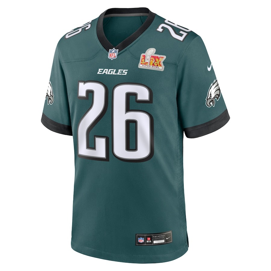 Men's Philadelphia Eagles Saquon Barkley Nike Midnight Green Super Bowl LIX Game Player Jersey - Puhuasuan