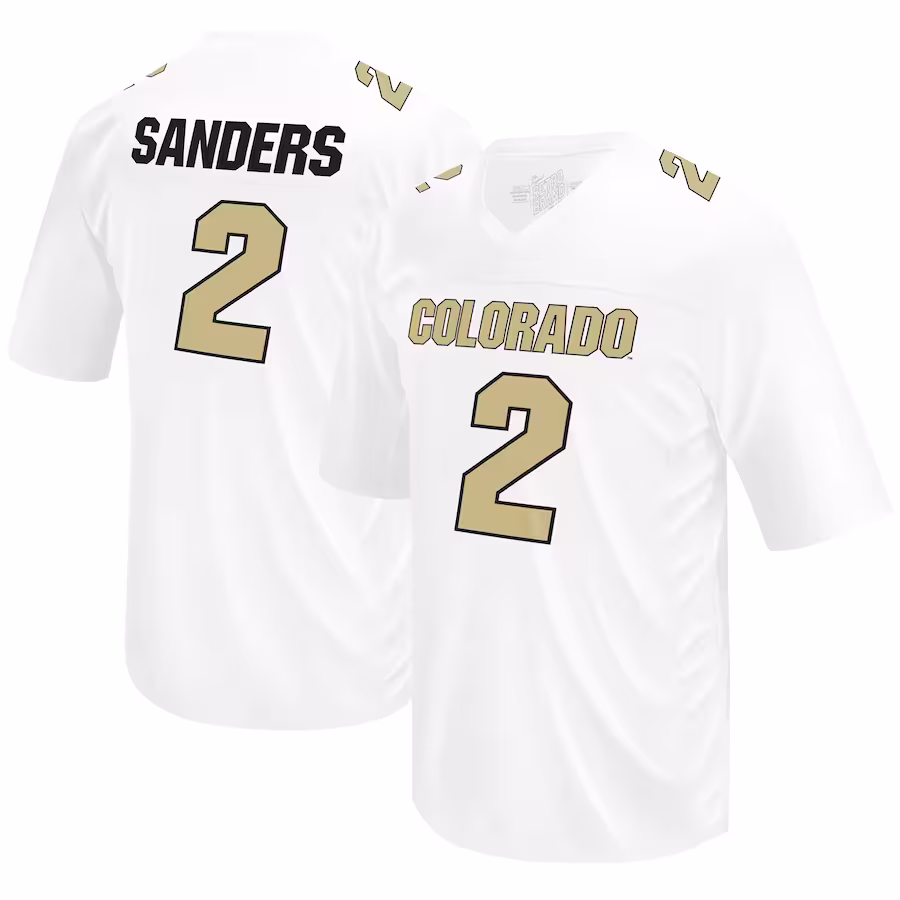 Shedeur Sanders Colorado Buffaloes Original Retro Brand NIL Football Player Jersey - White - Puhuasuan