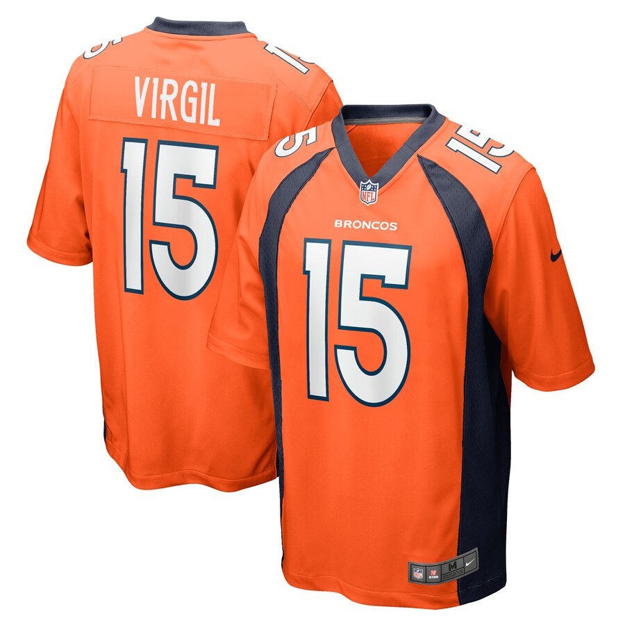Men's Denver Broncos Jalen Virgil Nike Orange Game Player Jersey - Puhuasuan