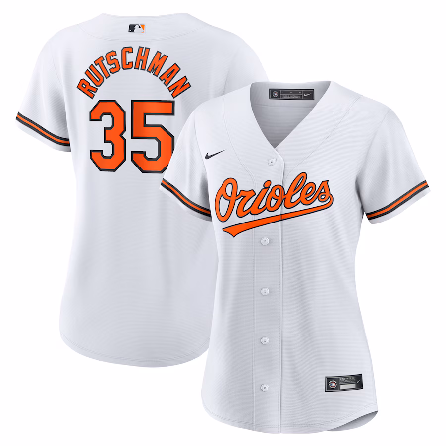Women's Baltimore Orioles Adley Rutschman Nike White Home Replica Player Jersey - Puhuasuan