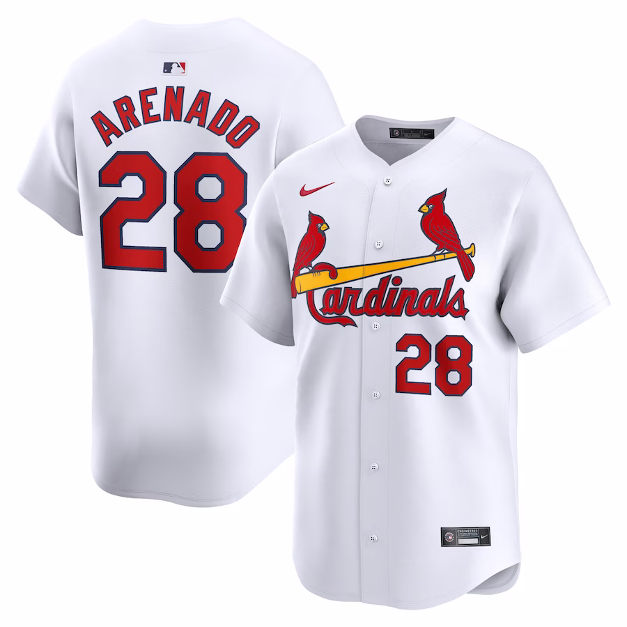 Men's St. Louis Cardinals Nolan Arenado Nike White Home Limited Player Jersey - Puhuasuan