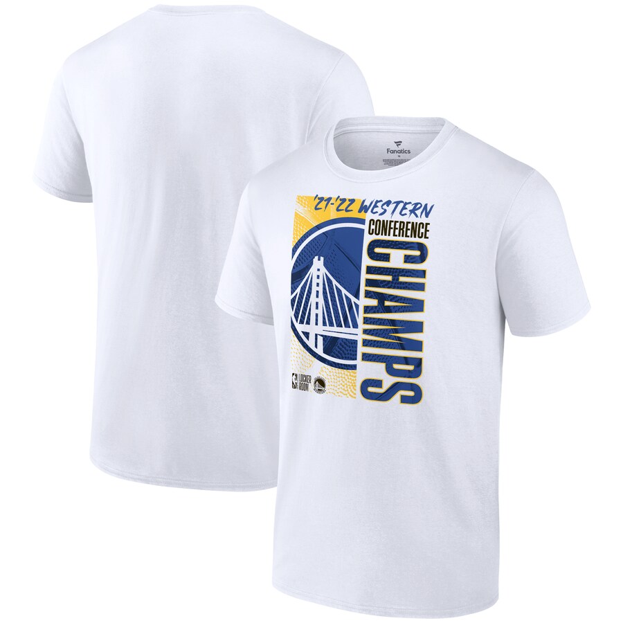 Men's Golden State Warriors Fanatics White 2022 Western Conference Champions Locker Room T-Shirt - Puhuasuan