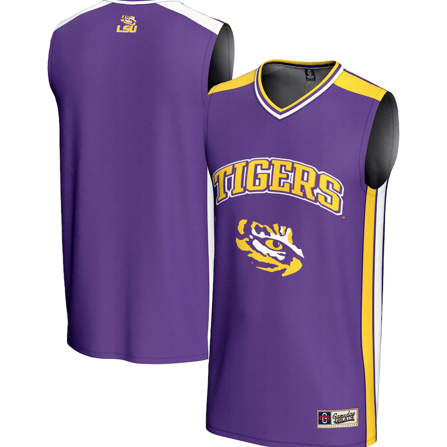Men's GameDay Greats Purple LSU Tigers Spirit Basketball Jersey - Puhuasuan