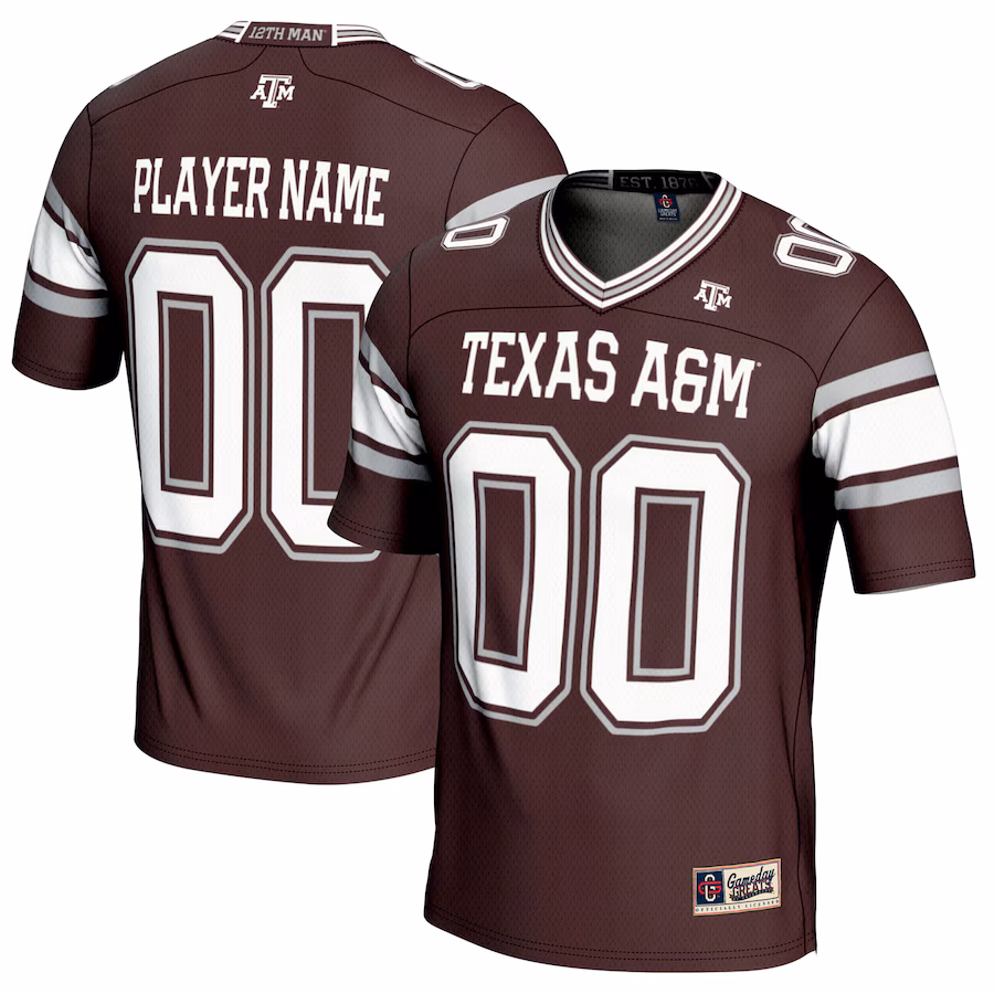 Texas A&M Aggies GameDay Greats NIL Pick-A-Player Football Jersey - Maroon - Puhuasuan