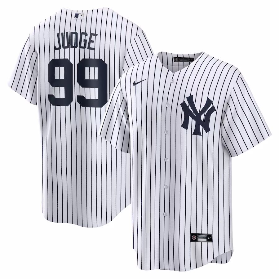 Men's New York Yankees Aaron Judge Nike White Home Replica Player Name Jersey - Puhuasuan
