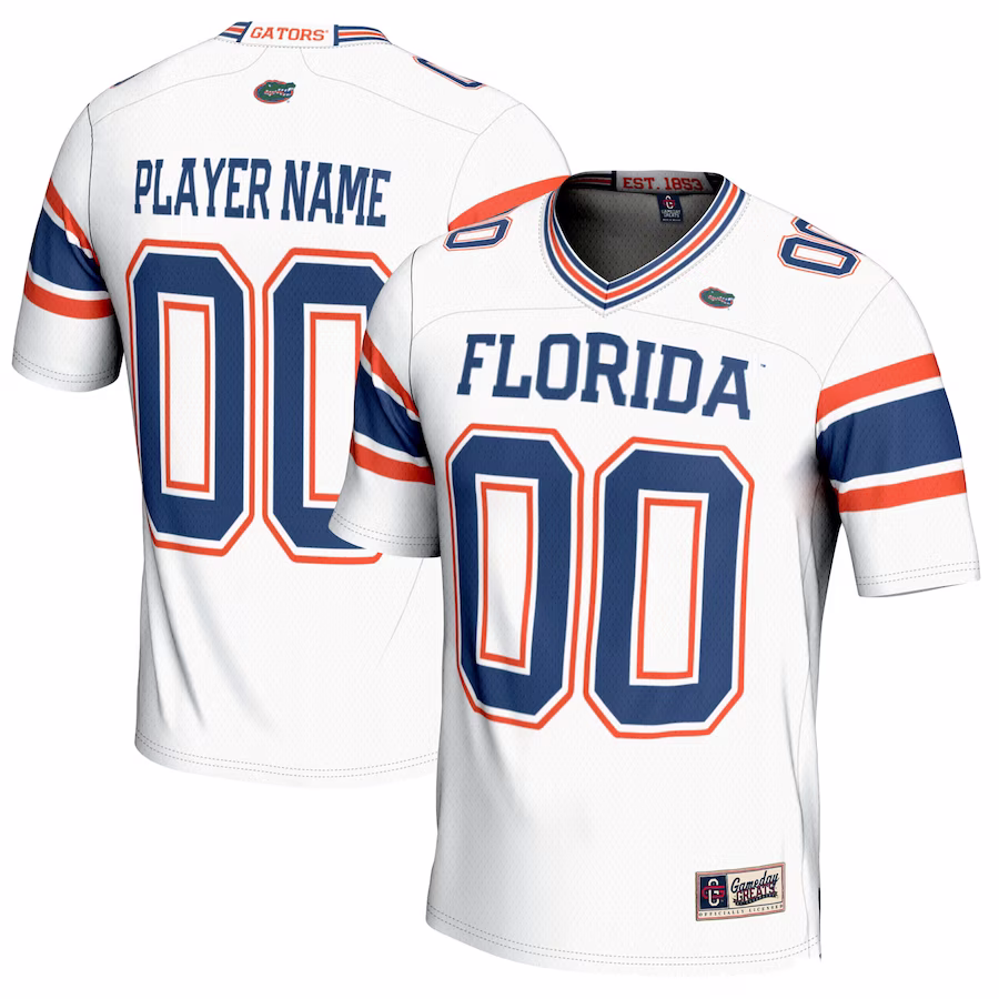 Florida Gators GameDay Greats Youth NIL Pick-A-Player Football Jersey - White - Puhuasuan