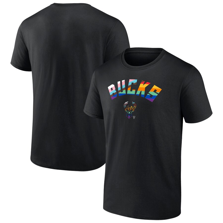 Men's Milwaukee Bucks Black Pride T-Shirt - Puhuasuan