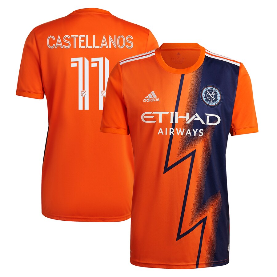 Men's New York City FC Valentin Castellanos adidas Orange 2022 The Volt Kit Replica Player Jersey - Puhuasuan