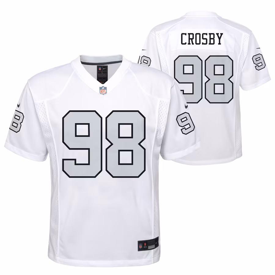 Youth Las Vegas Raiders Maxx Crosby Nike White Game Jersey - Puhuasuan