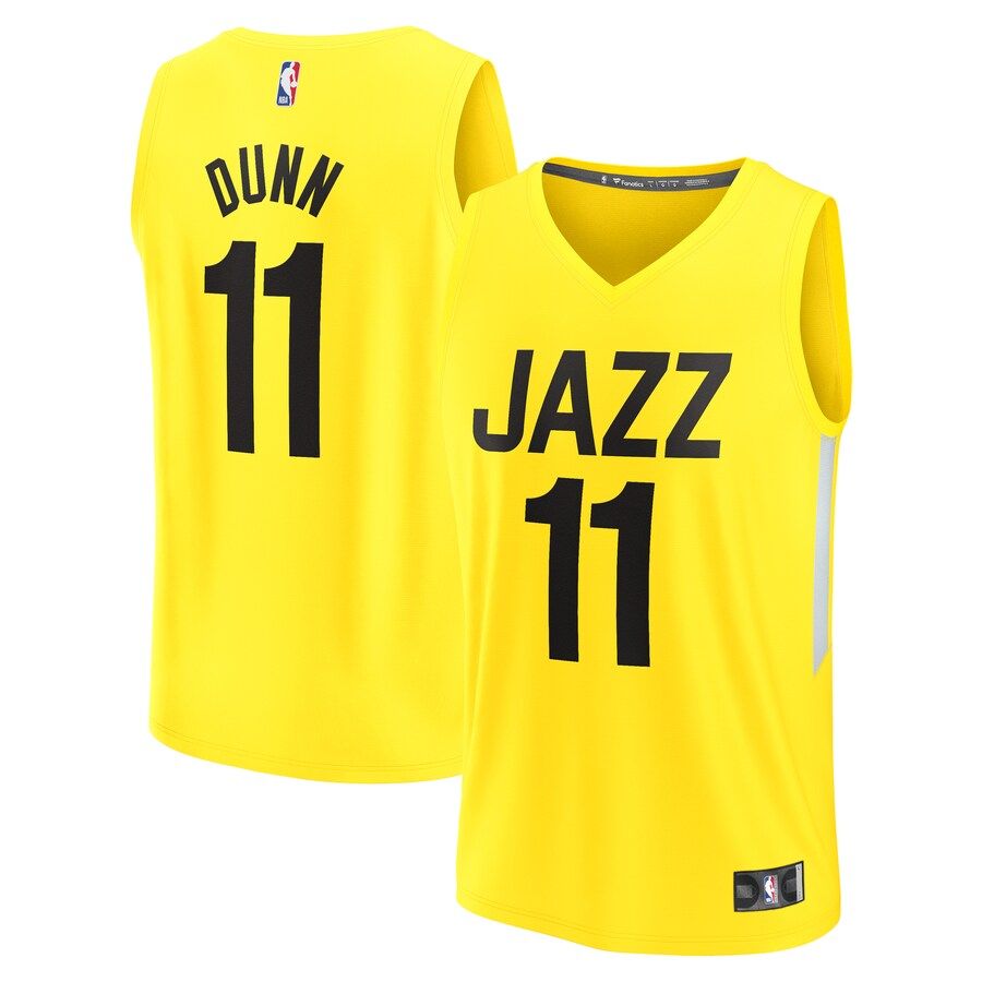 Youth Utah Jazz Kris Dunn Fanatics Yellow Fast Break Player Jersey - Icon Edition - Puhuasuan