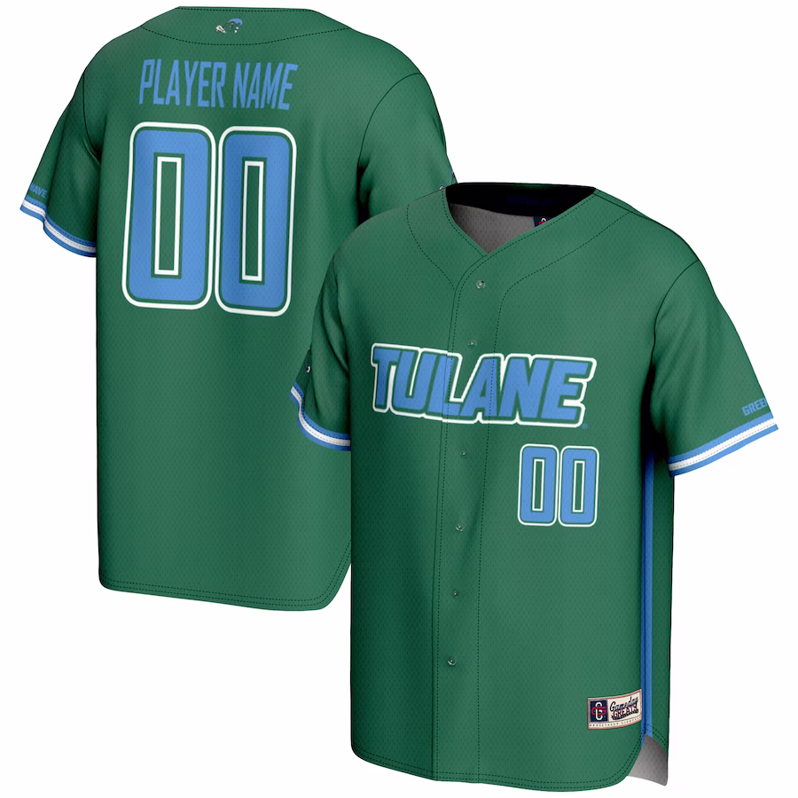 Tulane Green Wave GameDay Greats Youth NIL Pick-A-Player Lightweight Baseball Jersey - Green - Puhuasuan