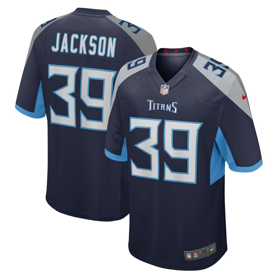 Men's Tennessee Titans Matthew Jackson Nike  Navy Team Game Jersey - Puhuasuan