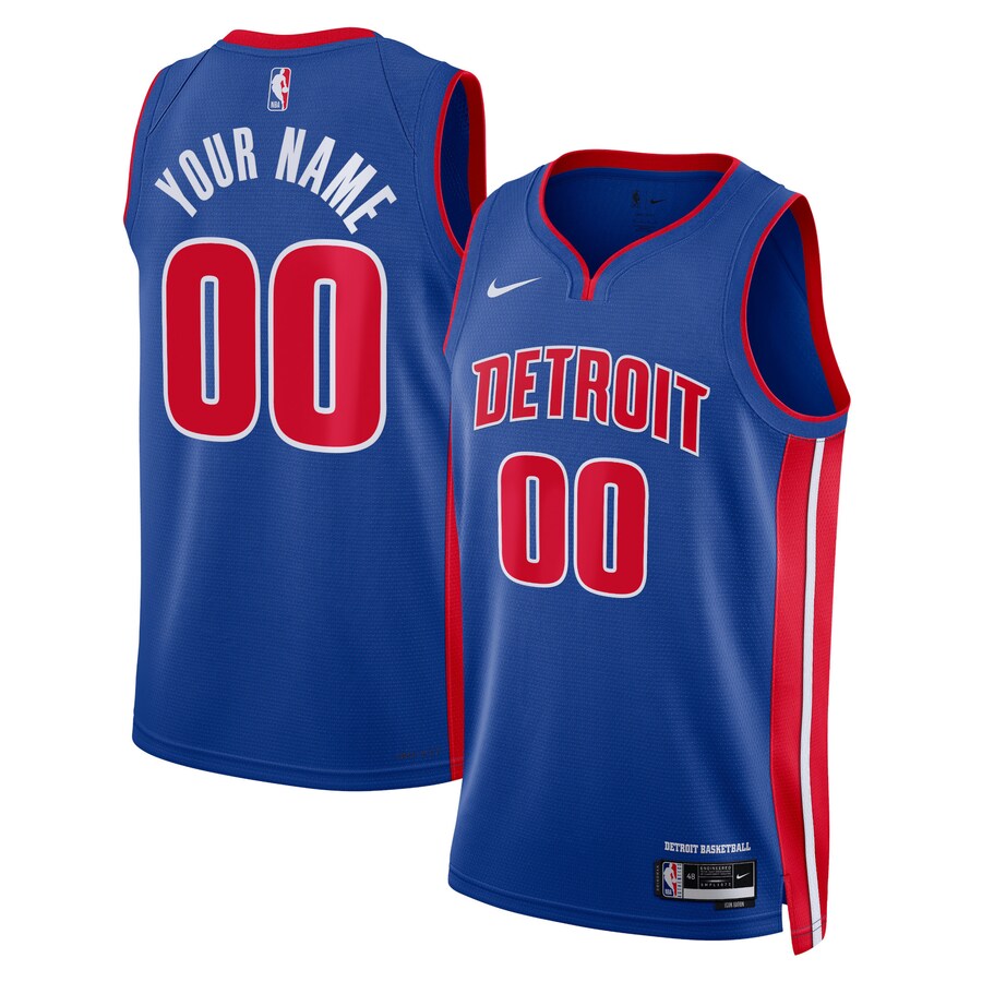 Unisex Detroit Pistons Nike Blue Swingman Custom Jersey - Icon Edition - Puhuasuan