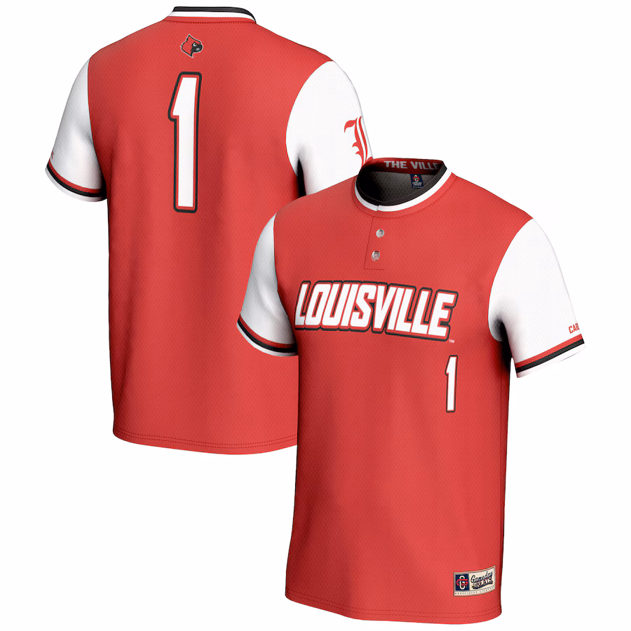 Unisex GameDay Greats #1 Red Louisville Cardinals Lightweight Softball Jersey - Puhuasuan