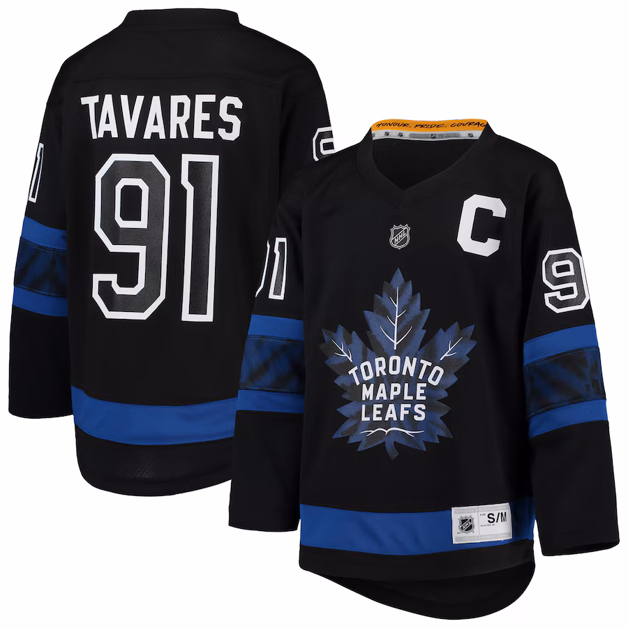Youth Toronto Maple Leafs John Tavares Black Alternate Replica Player Jersey - Puhuasuan