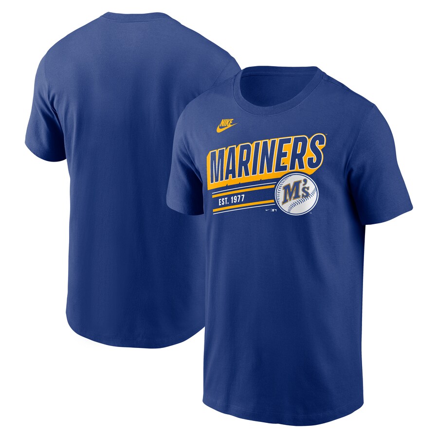 Men's Seattle Mariners Nike Royal Cooperstown Collection Retro T-Shirt - Puhuasuan