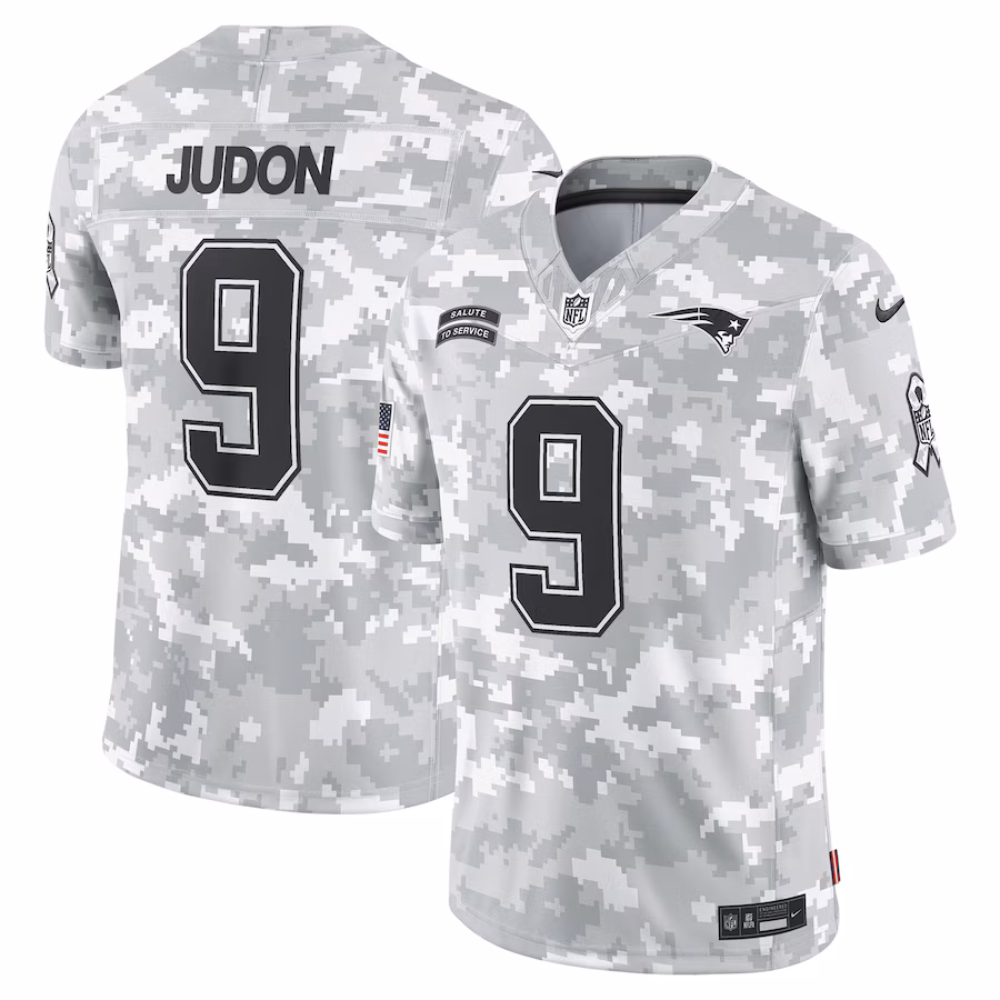 Men's New England Patriots Matthew Judon Nike Arctic Camo 2024 Salute to Service Limited Jersey - Puhuasuan