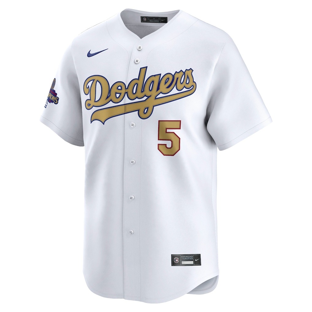 Men's Los Angeles Dodgers Freddie Freeman Nike White 2025 Gold Collection Limited Jersey - Puhuasuan
